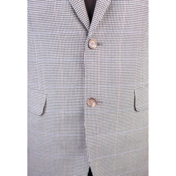 Jos A Bank Blazer Sz 40R/S Houndstooth Sports Coat Suit Jacket Wool/Silk 2Button - Picture 3 of 13